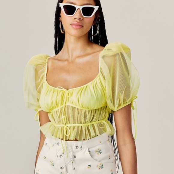 For Love And Lemons Tops For Love And Lemons Sunshine Crop Yellow Top Poshmark